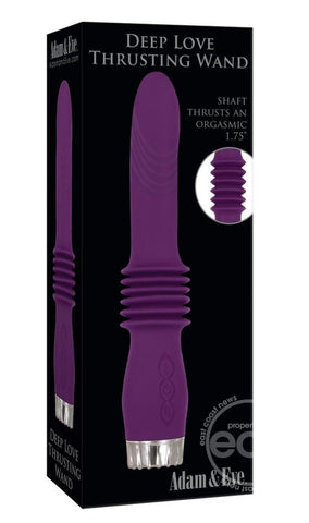 Adam & Eve Deep Love Thrusting Silicone Rechargeable Wand - Purple