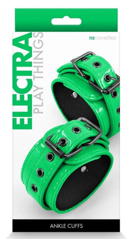 Electra Play Things PU Leather Ankle Cuffs - Green