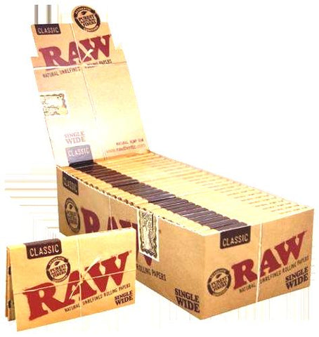 Raw - Single Wide 1.0 Natural Hemp Gum -Cigarette Rolling Papers - B.B. USA Online Store